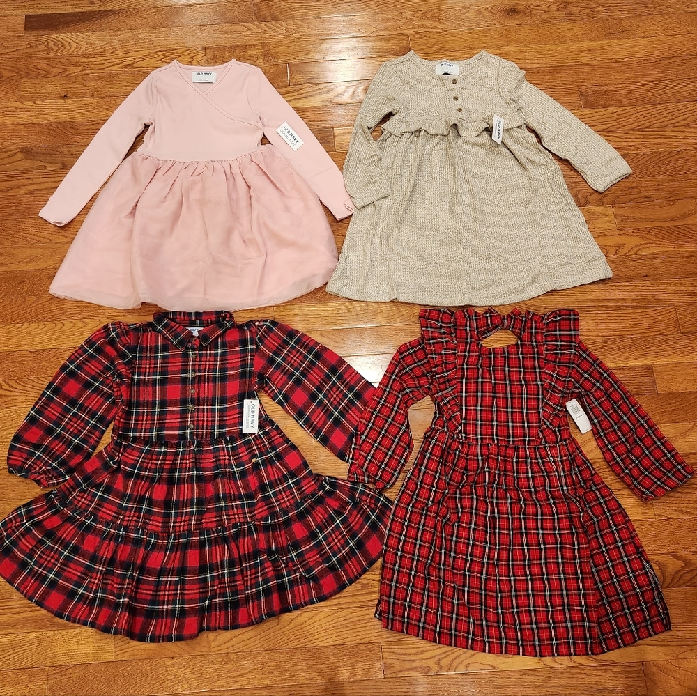 Brand New Old Navy 5T Long Sleeve Holiday Dresses